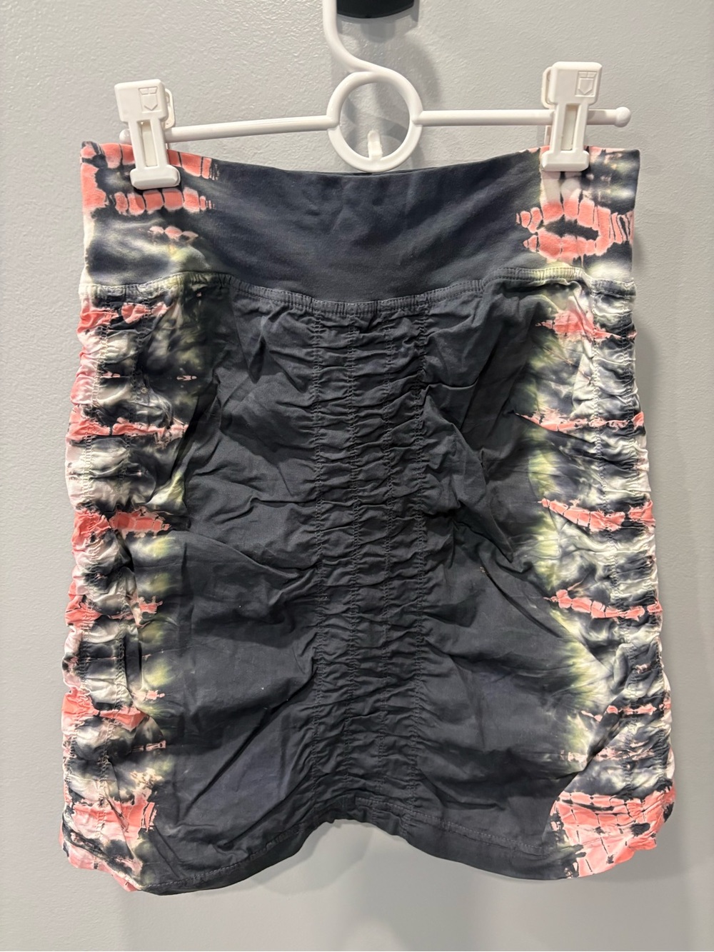 XCVI Wearables Tie-Dye Ruched Stretch Mini Skirt